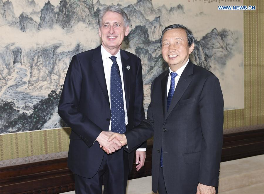 (BRF)CHINA-BRITAIN-MA KAI-PHILIP HAMMOND-MEETING (CN)