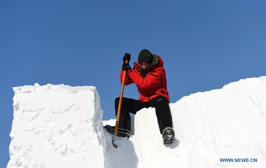 CHINA-HEILONGJIANG-HARBIN-SNOW SCULPTURE-COMPETITION (CN)