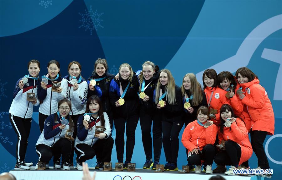 (SP)OLY-SOUTH KOREA-PYEONGCHANG-WOMEN'S CURLING-MEDAL CEREMONY