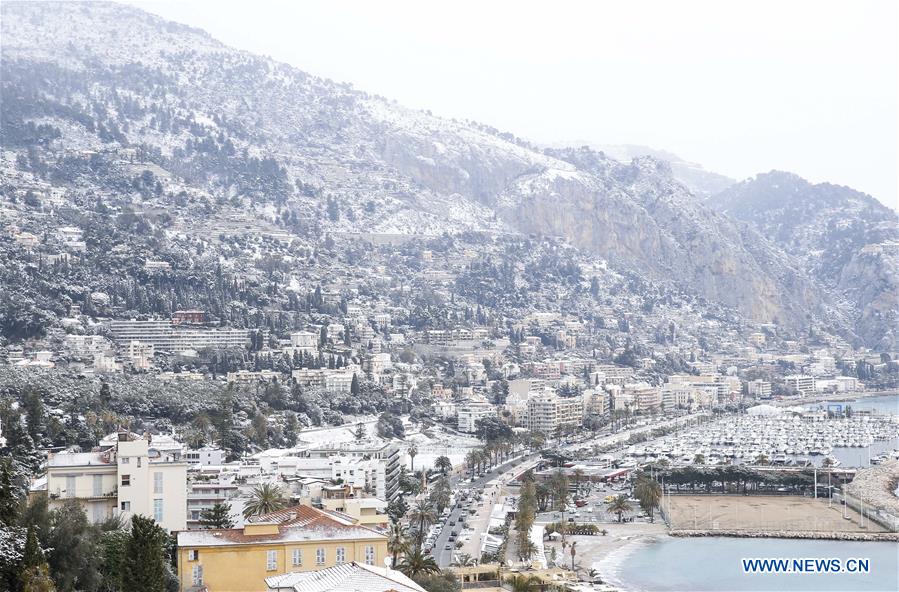 FRANCE-MENTON-WEATHER-SNOW