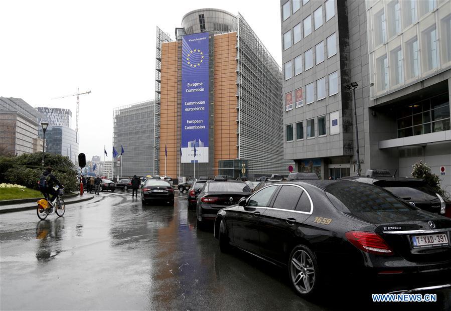 BELGIUM-BRUSSELS-PROTEST-TAXI DRIVERS