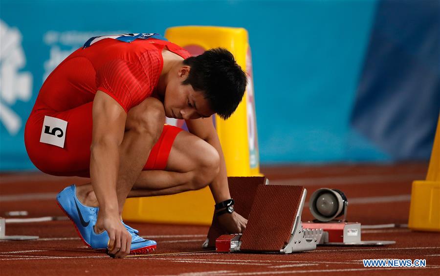 (SP)INDONESIA-JAKARTA-ASIAN GAMES-ATHLETICS-MEN'S 100M QUALIFICATION