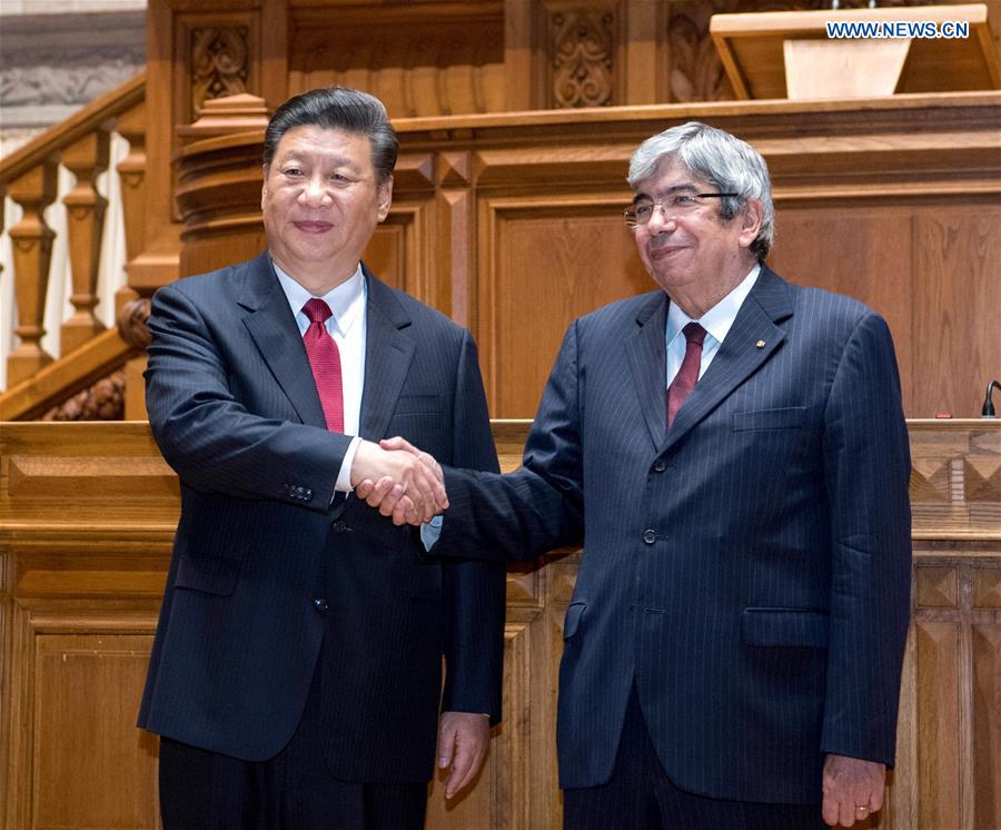 PORTUGAL-LISBON-CHINA-XI JINPING-FERRO RODRIGUES-MEETING