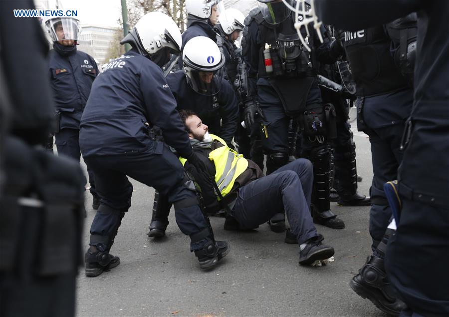 BELGIUM-BRUSSELS-YELLOW VEST-PROTEST