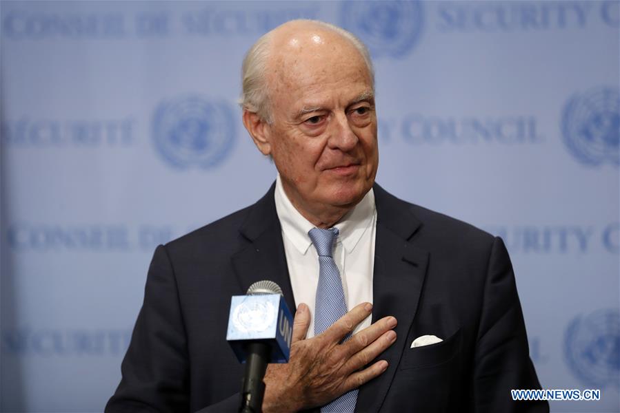 UN-SECURITY COUNCIL-SYRIA-STAFFAN DE MISTURA-PRESS ENCOUNTER