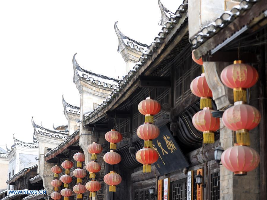 #CHINA-GUIZHOU-LIPING-ANCIENT STREET-SNOW SCENERY (CN)