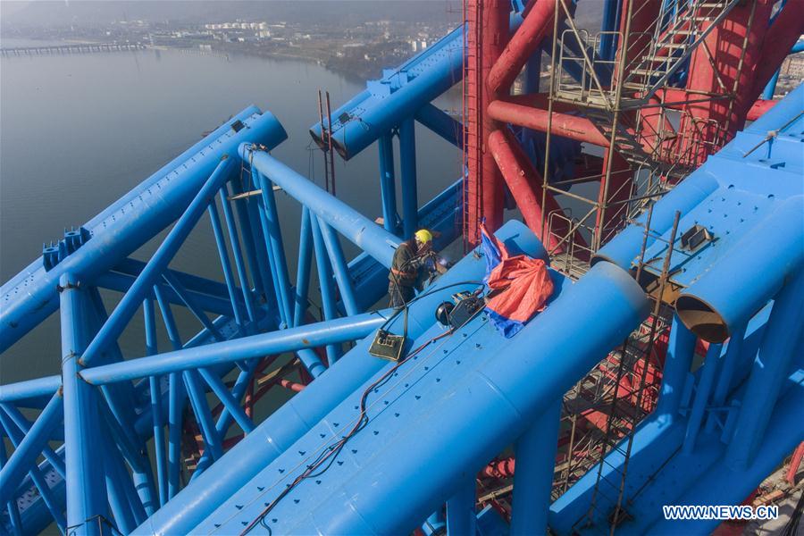 CHINA-HUBEI-HIGH-SPEED RAILWAY-BRIDGE-CONSTRUCTION (CN)