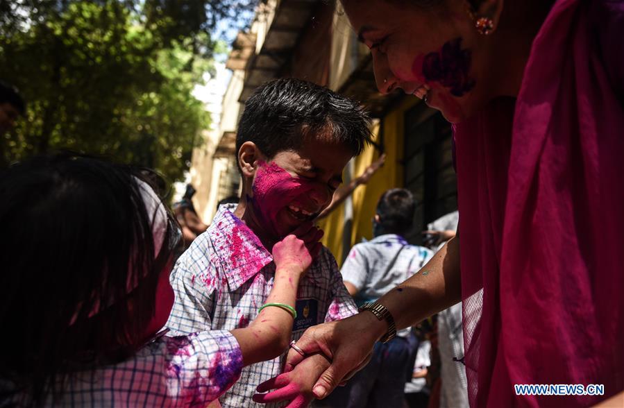 INDIA-MUMBAI-HOLI FESTIVAL-DISABLED CHILDREN