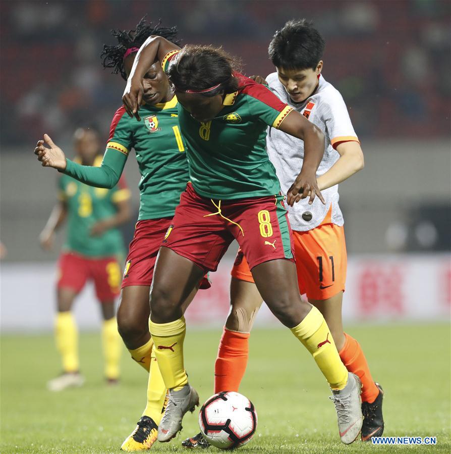 (SP)CHINA-WUHAN-FOOTBALL-INTERNATIONAL WOMEN'S FOOTBALL TOURNAMENT WUHAN 2019 FINAL-CHINA VS CAMEROON