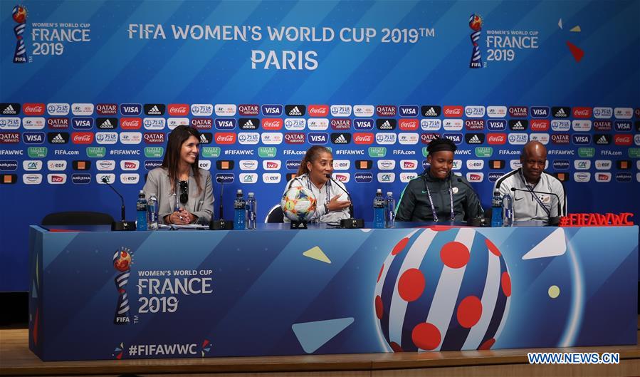 (SP)FRANCE-PARIS-2019 FIFA WOMEN'S WORLD CUP-GROUP B-SOUTH AFRICA-OFFICIAL PRESS CONFERENCE