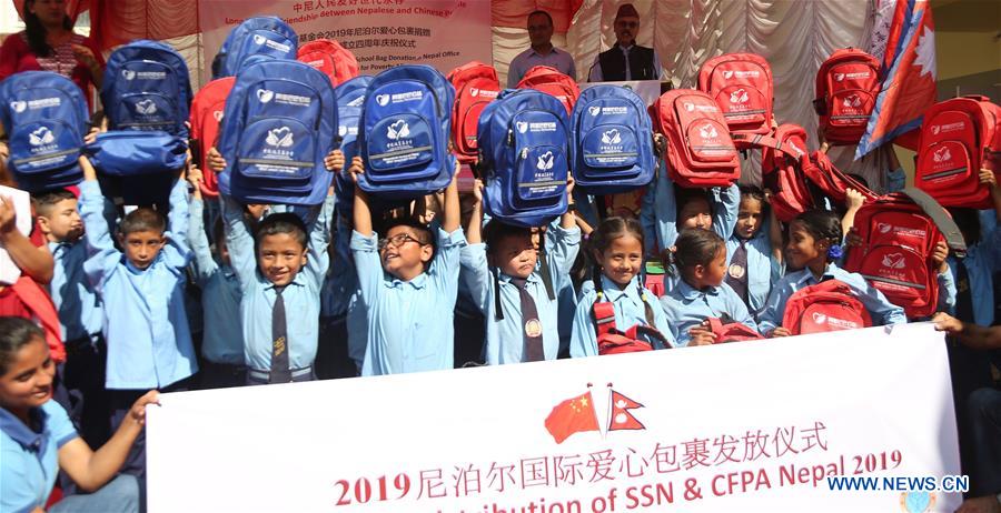 NEPAL-KATHMANDU-CHINA-SCHOOL BAGS-DONATION