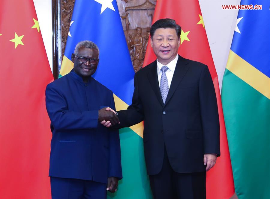 CHINA-BEIJING-XI JINPING-SOLOMON ISLANDS-PM-MEETING (CN)