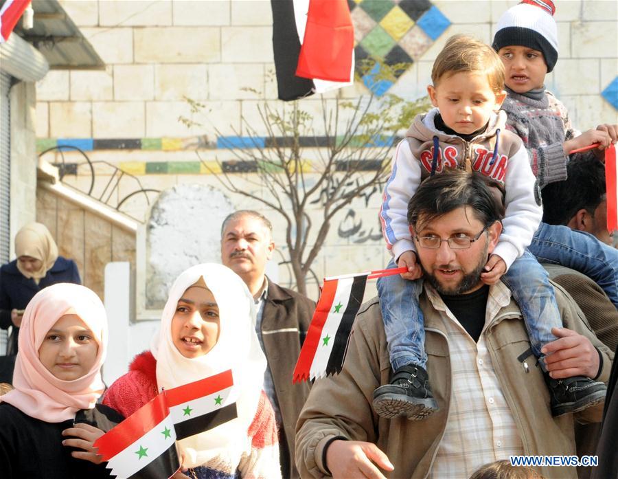 SYRIA-DAMASCUS-DISPLACED PEOPLE-RETURN-HOME